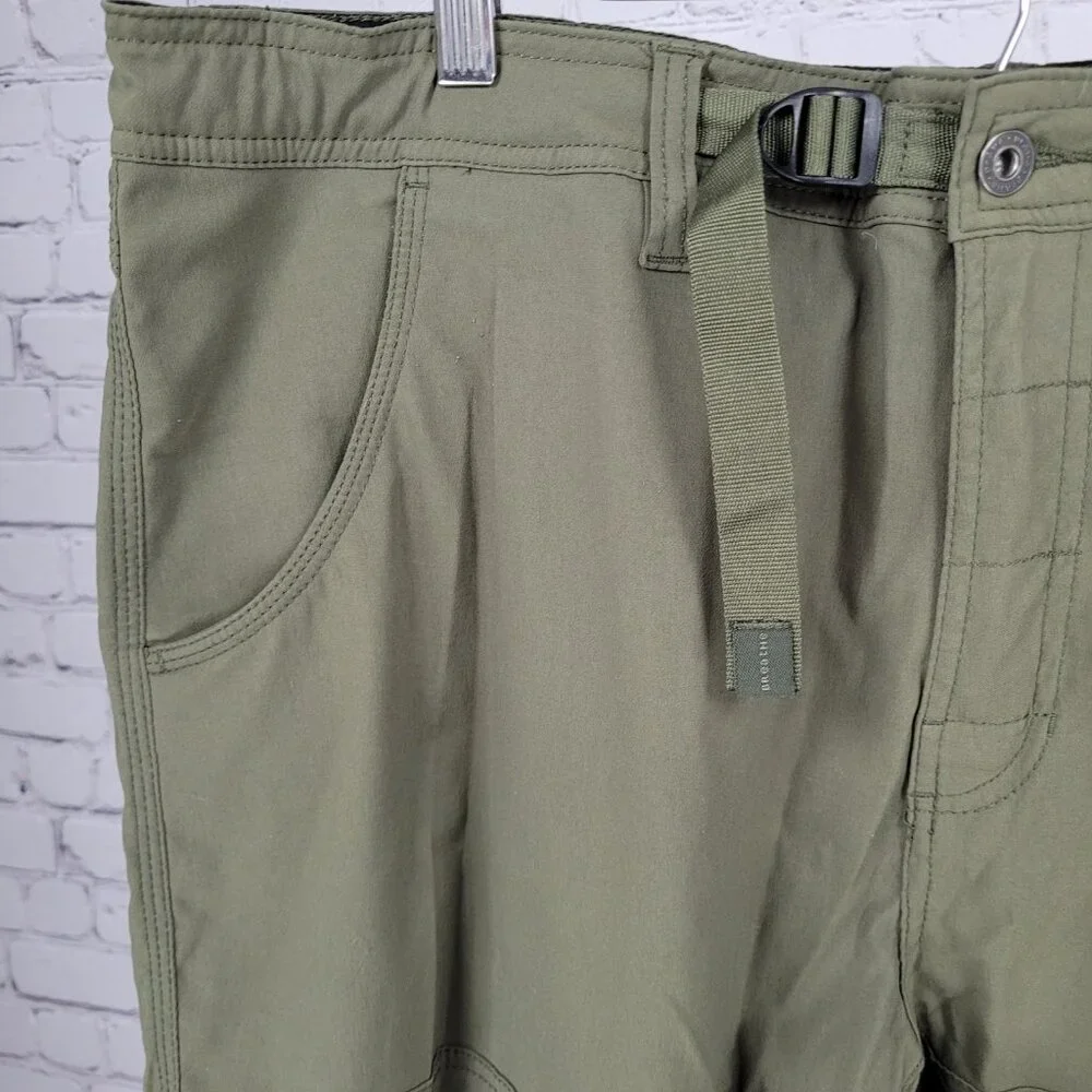 PrAna Green Breathe Nylon Stretch Lightweight Snap Cuff Cargo Pants Size (40x30)